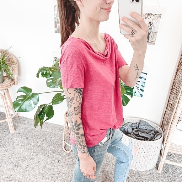 Anthropologie Maeve Horizon Tie Back Linen Top - Picture 4 of 9